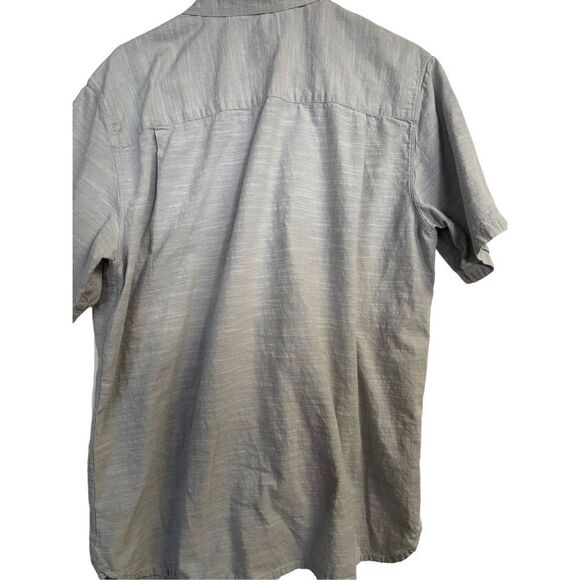 Woolrich Mens Space Dye Gray Short Sleeve Collared Buttons Up Shirt Size L - Picture 8 of 11